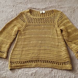 Anthro Moth Crochet Knit Sweater